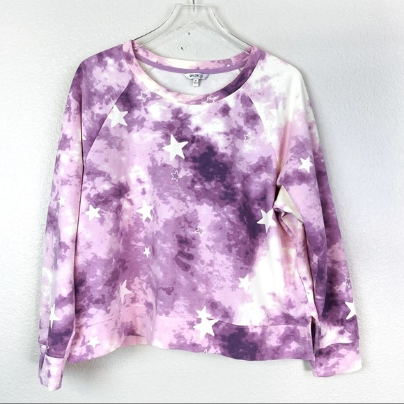 Wildfox Purple Tie Dye Star Sweatshirt Size XL - Picture 2 of 10